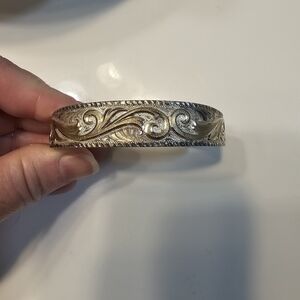 Montana Silversmith Classic Montana Scroll Cuff Bracelet, Silver with Gold Etch